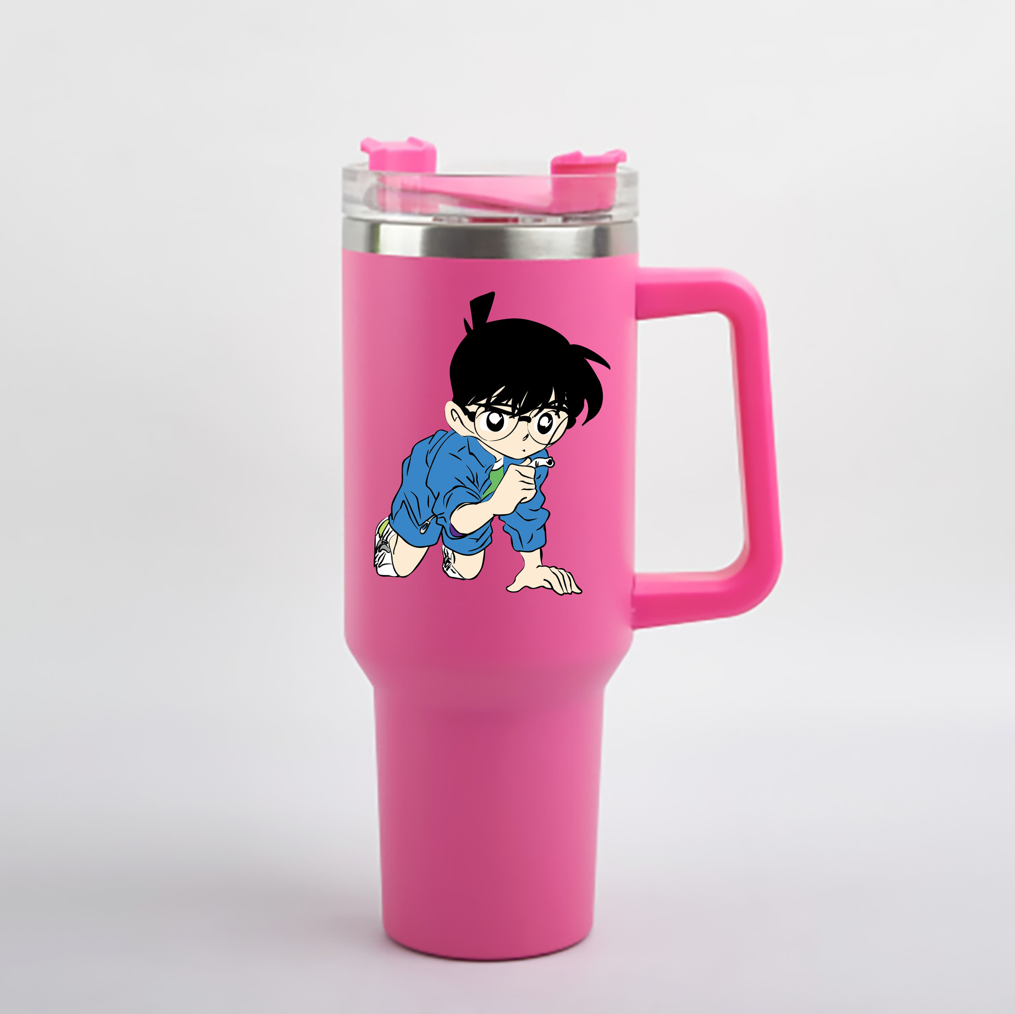 （画像用） 名探偵コナン 江戸川 コナン Detective Conan Conan Edogawa 1200mL車用タンブラー - クリスタルステッカー（プラスチックストロー付き）